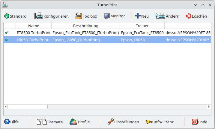 Screenshot TurboPrint Control Center
