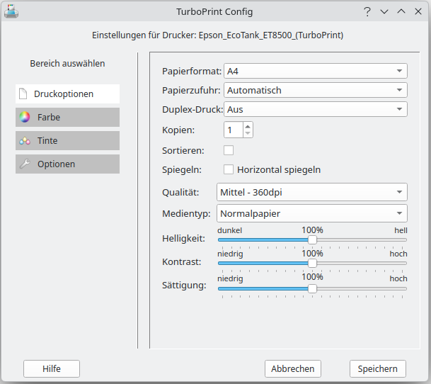 Screenshot Einstellungen